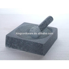 Granit Quadrat Mörser und Pistill poliert